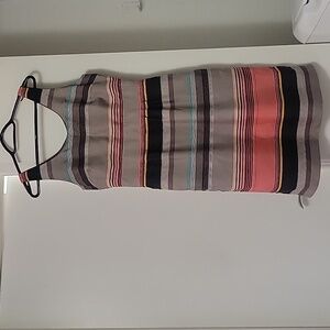 Banana Republic Multicolor Striped 100% Silk Sleeveless Dress Size 8